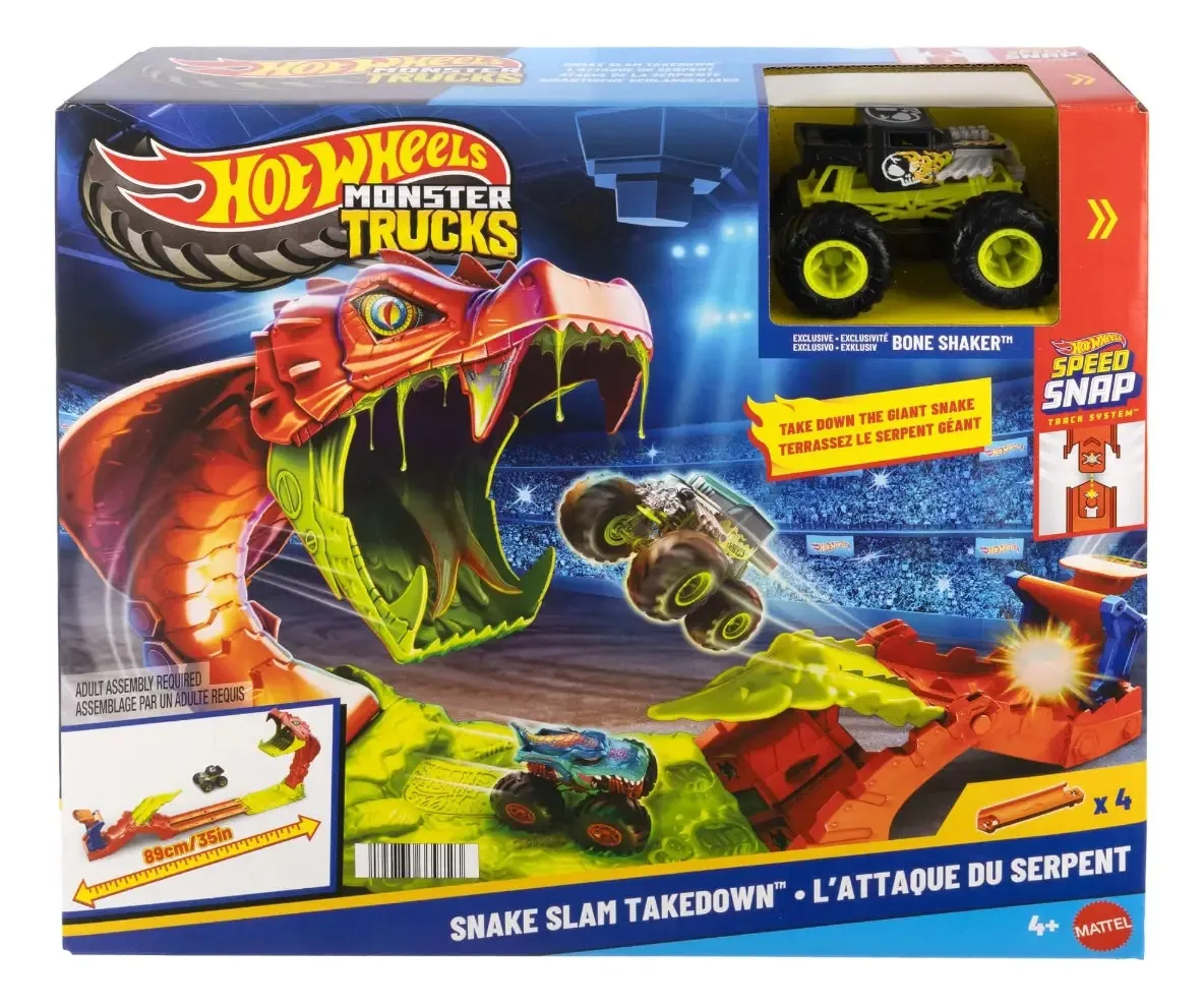 Hot Wheels Monster Trucks Pista Mordida de Serpiente JJN44